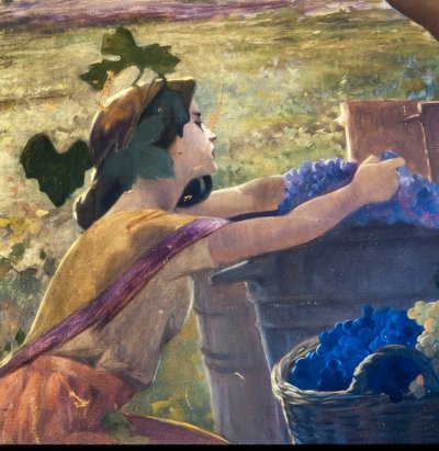農業、工業、輸出の寓意を表現した壁画 作： Alexandre de Riquer