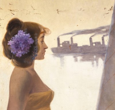 農業、工業、輸出の寓意を表現した壁画 作： Alexandre de Riquer