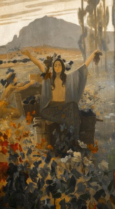 壁画（象徴主義）、Casa museo alegre de sagrera、Terrassa。 作： Alexandre de Riquer