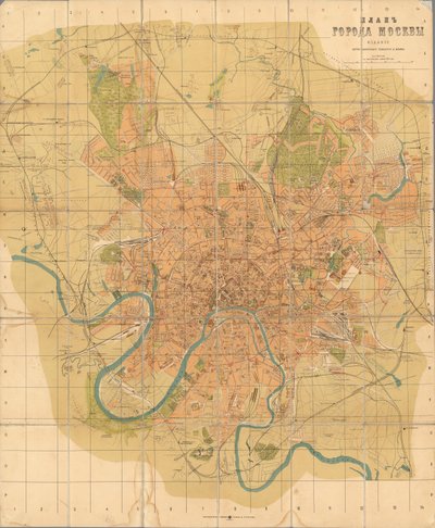 モスクワの計画、1916 年。 作： Alexei Alexeevich Ilyin