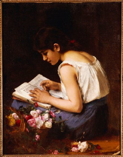 読書する少女 作： Alexei Alexevich Harlamoff