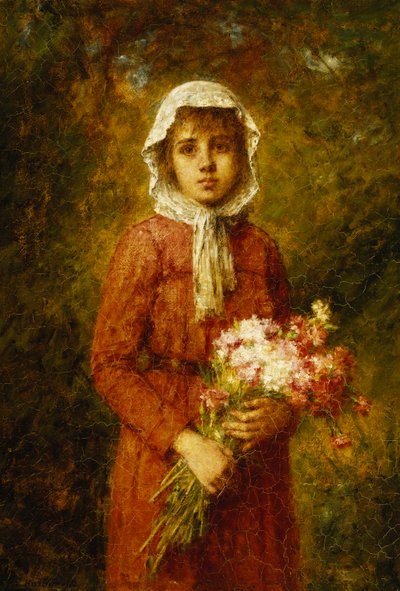 花束を持った少女 作： Alexei Alexevich Harlamoff