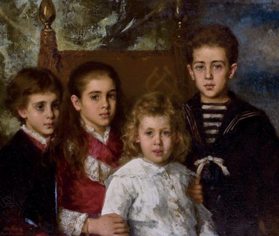 ポール・パブロヴィッチ・デミドフの子供たちの肖像、サン・ドナートの第 2 王子、1839 年から 1885 年、アヴローラ、A 作： Alexei Alexeyevich Harlamov