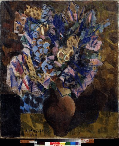花（花）。 絵画アレクセイ・アレクセイヴィッチ・モルグノフ（モルグノフ）（1884-1935）、キャンバスに油彩 作： Alexei Alexeyevich Morgunov