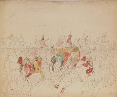 パンジャブ州のマハラジャ・シェール・シンとその宮廷、1846年 作： Alexei Dmitriyevich Saltykov