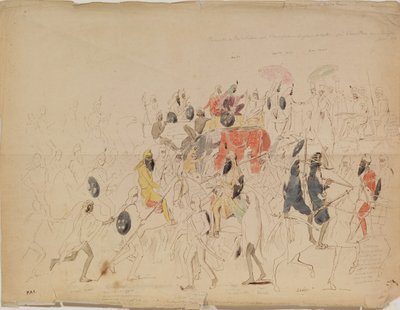 1842年、パンジャブ州のマハラジャ・シェール・シンと英国大使クラークの会談, 1842 作： Alexei Dmitriyevich Saltykov