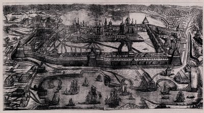 ソロヴェツキー諸島のソロヴェツキー変容修道院、1744 作： Alexei Fyodorovich Zubov