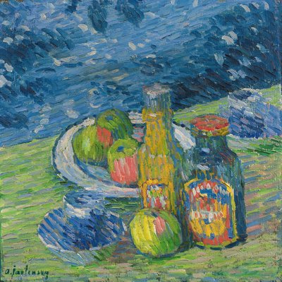瓶と果物のある静物、1900年。 作： Alexej von Jawlensky