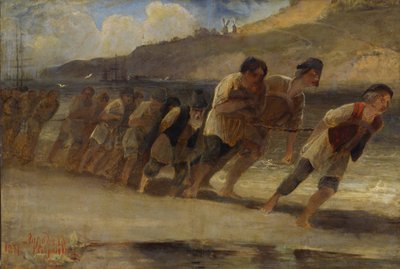 ヴォルガ川のバーラック、1871 年。 作： Alexei Kondratyevich Savrasov