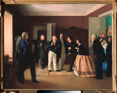 酋長の辞任 - アレクセイ・ルキッチ・ユシャノフ作（1840年～1866年以降）、キャンバスに油彩 作： Alexei Lukich Yushanov
