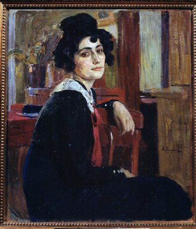 フランス人女性（フランス人女性）。 Alexei Mikhaylovich Korin (Korine) (1865-1923) による絵画、キャンバスに油彩 作： Alexei Mikhailovich Korin