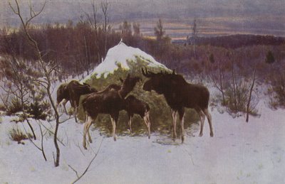 エルクの群れ、1889年 作： Alexei Steipanovitch Stepanov