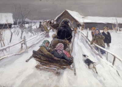 カーニバルシーズン中にそりに乗る。 1910 作： Alexei Steipanovitch Stepanov