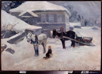 カントリーホテル - アレクセイステパノビッチステパノフ（1858-1923）による絵画、キャンバスに油彩、19世紀後半から20世紀初頭のロシアの芸術、風景 - 北オセチアのMトゥガノフ美術館、ウラジカフカス（ロシア） 作： Alexei Steipanovitch Stepanov