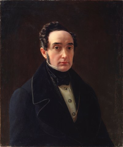 作者イヴァン・パナエフ (1812-1862) の肖像 - アレクセイ・ヴァシリエヴィチ・ティラノフ (1808-1859) による絵画、キャンバスに油彩、ロシア美術 作： Alexei Vasilievich Tyranov