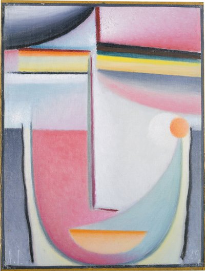 抽象的な頭：ピンクのシンフォニー 作： Alexej von Jawlensky