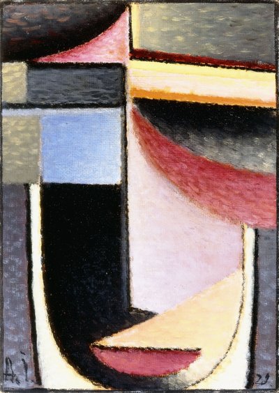 アブストラクトヘッド：チャリスが私を追い越した、1929 作： Alexej von Jawlensky