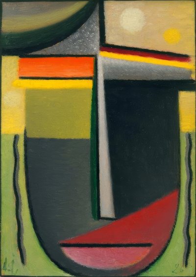 アブストラクトヘッド：インナー・ルッキング・グリーン・ゴールド 作： Alexej von Jawlensky