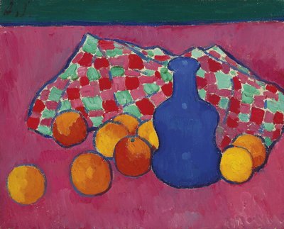オレンジと青い花瓶、1908 作： Alexej von Jawlensky