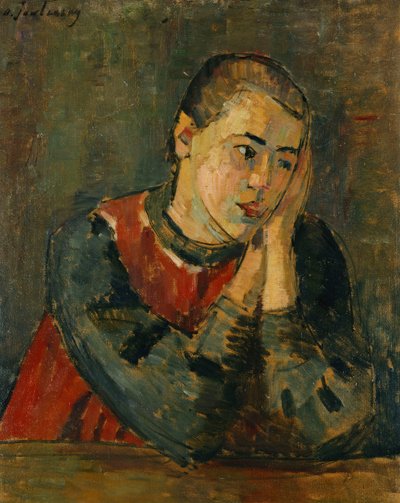 トリミングされた頭を持つ子供。トリミングされた頭を持つ子供、1906 作： Alexej von Jawlensky
