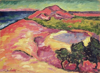 レッドヒルのある海岸の風景 作： Alexej von Jawlensky