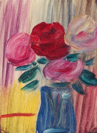 青い花瓶の花。青い花瓶の花1936 作： Alexej von Jawlensky