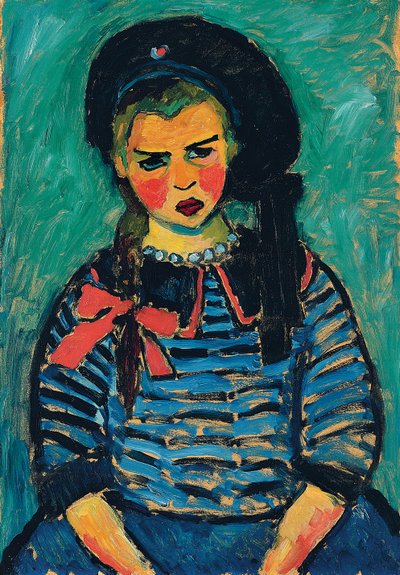 赤い弓を持つ少女。赤い弓を持つ少女、1911 作： Alexej von Jawlensky