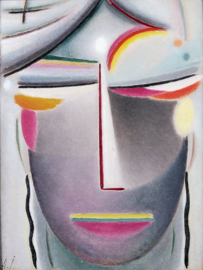 頭（闇の仏）、1927年頃（油彩、キャンバスに油彩） 作： Alexej von Jawlensky
