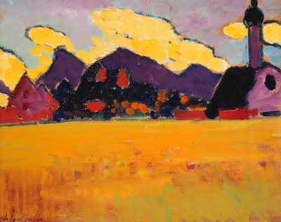 ムルナウの近くの風景。ムルナウ付近の風景、1910年頃 作： Alexej von Jawlensky