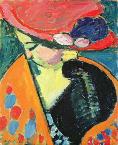 下げられた頭、1909 作： Alexej von Jawlensky