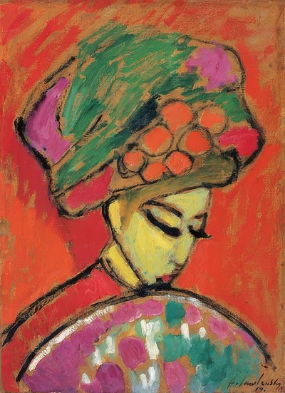 花の帽子の少女（ターバンの少女）。 1910 作： Alexej von Jawlensky