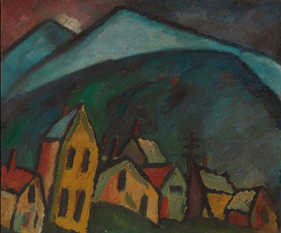 家のある山の風景。家のある山の風景、1912 作： Alexej von Jawlensky