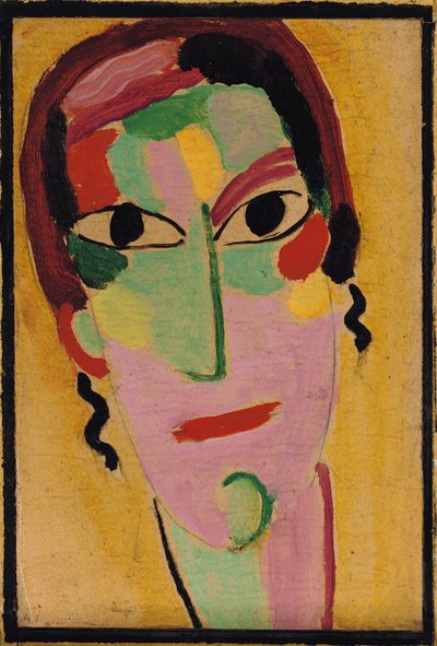 神秘的な頭：完全に目覚め、c。 1917 作： Alexej von Jawlensky
