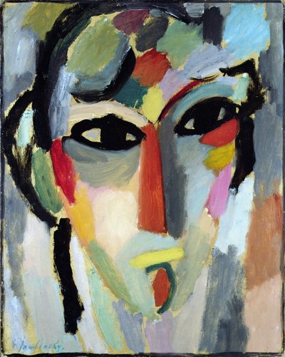 神秘的な頭」1918年頃（パネルに油彩） 作： Alexej von Jawlensky
