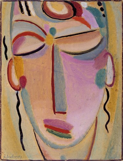 神秘的な頭: 瞑想 作： Alexej von Jawlensky
