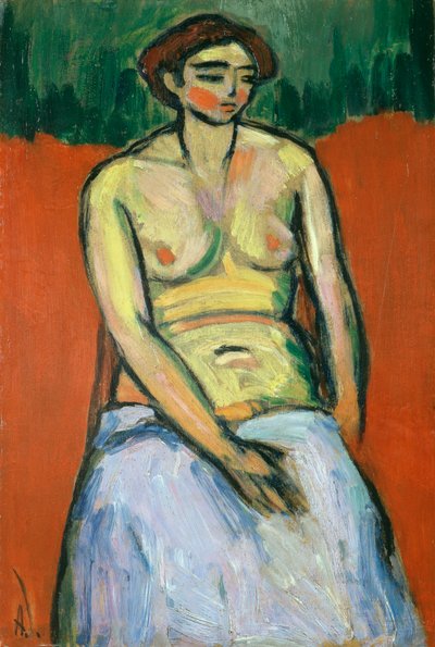 着席女性ヌード、1910年頃 作： Alexej von Jawlensky