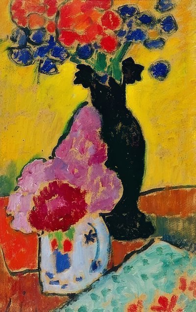 黒い花瓶のある静物。 1910 作： Alexej von Jawlensky