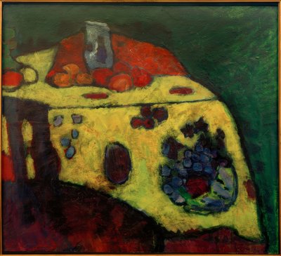 黄色の毛布のある静物 作： Alexej von Jawlensky