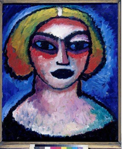"Tete de femme" (女性の頭) Alexei von Javlensky (1864-1941) Peinture de Alexei von Javlensky (1864-1941) 1912 Dim 61x51 cm 油彩・厚紙 Staatliche Museen, Berlin 作： Alexej von Jawlensky