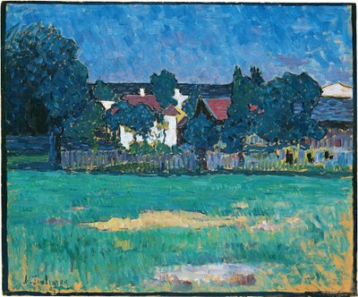 ワッサーブルクの家と畑のある風景、1907年 作： Alexej von Jawlensky