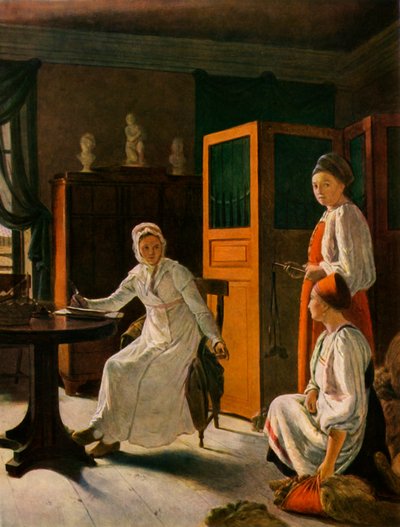 朝の地主の妻、1823年、1965年。 作： Alexey Venetsianov