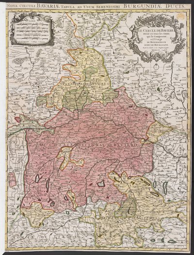 バイエルン州の地図 作： Alexis Hubert Jaillot