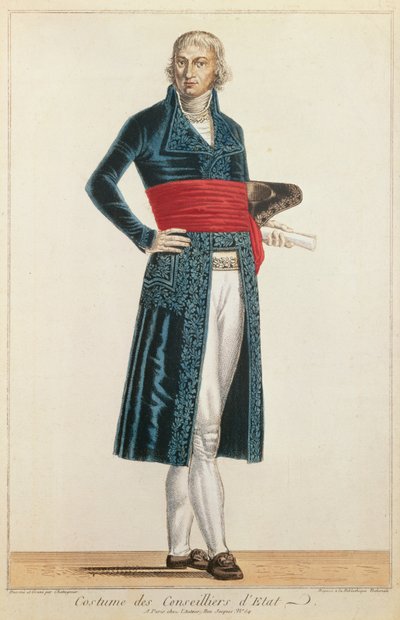 国会議員の制服、c.1804-10（カラー彫刻） 作： Alexis Chataigner