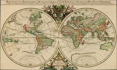 アレクシス・ユベール・ジャイヨによる1691年の世界地図 作： Alexis-Hubert Jaillot
