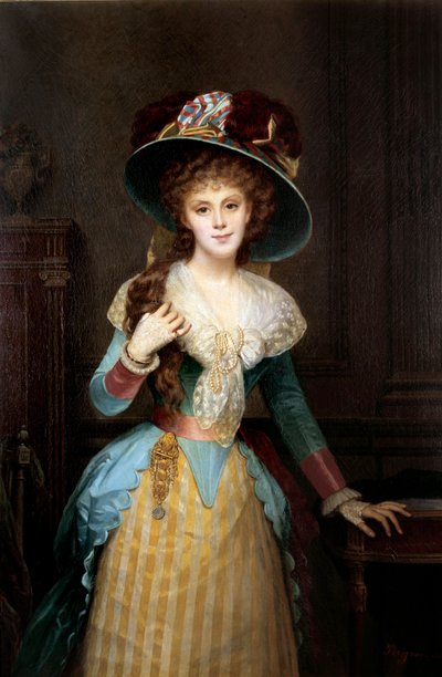 大きな帽子をかぶった女性の肖像」 アレクシス・ジョセフ・ペリニョン（1806-1882）作 19世紀 ディジョン、ボザール美術館蔵 作： Alexis Joseph Perignon