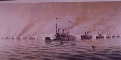 米西戦争1898年、マニラ湾の戦い 作： Alfonso Sanz