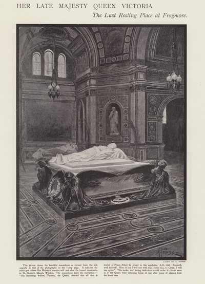 フログモアにあるヴィクトリア女王の最後の休息地（リトグラフ 作： Alfred (after) Pearse