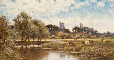 牛の散水、ケンプステッドオンテムズ 作： Alfred Augustus Glendening