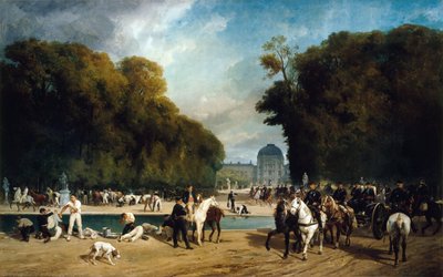 チュイルリーの庭でキャンプする軍隊（1870年9月）、1871年頃（油彩・カンヴァス） 作： Alfred /Brunner Lacoste Emile (1838 81) Decaen