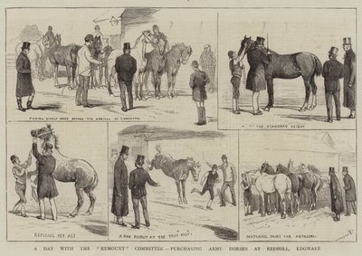 リマウント委員会との一日、エッジウェアのレッドヒルで軍馬を購入 作： Alfred Chantrey Corbould